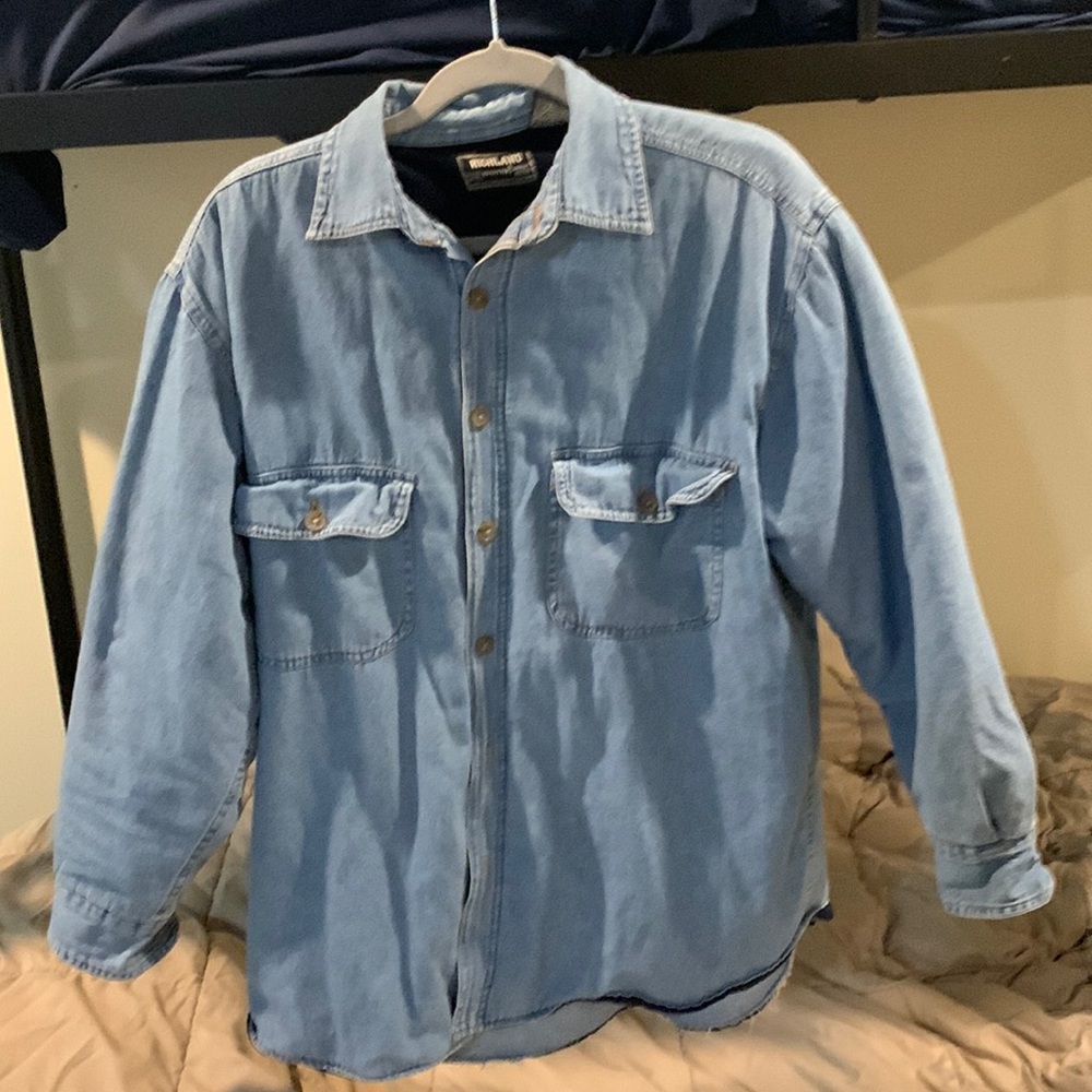 Warm jean button up
